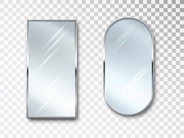 Speglarna är isolerade. Metallstommar för inredning. Realistisk 3D-design — Stock vektor