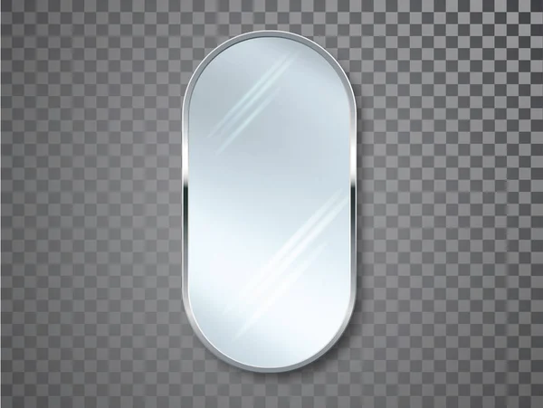 Espejos con reflejo borroso. Marcos de espejo o decoración de espejo vector interior ilustración realista . — Vector de stock