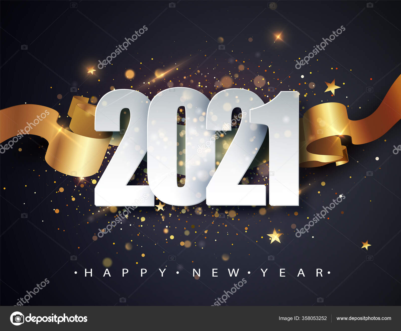Happy New 2021 Year Winter Holiday Greeting Card Design Template New Year Holiday Posters Happy New Year Dark Festive Background Stock Vector C Ann Zasimova 358053252