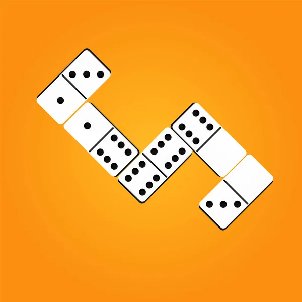 Creative vector illustration of realistic dominoes with on an orange background. Domino bone art design. Abstract concept — Stock Vector