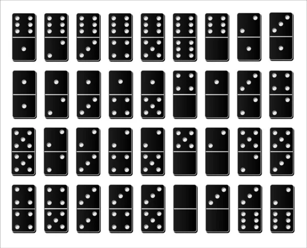 Creative vector domino full set isolated on white background. Dominoes bones art design. Abstract concept for game graphic element . Abstract concept . Vector illusration EPS 10 — Stock Vector