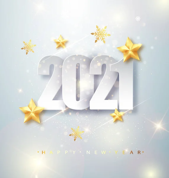 Gott nytt år 2020 gratulationskort med silversiffror och konfeti ram på vit bakgrund. Vektorillustration. God Jul Flyer eller Affisch Design — Stock vektor