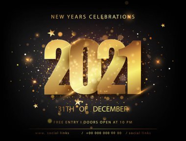İçinde 2021 numara olan Noel ve yeni yıl posterleri. Kış tatili davetiyeleri.