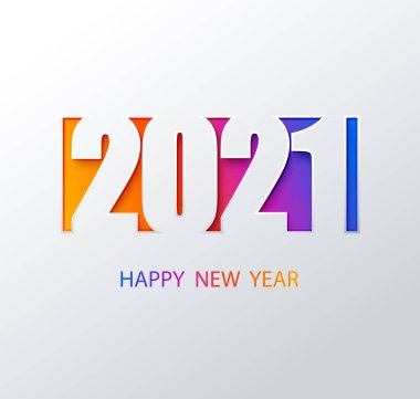 2021 renk vektör arka planı. Mutlu yıllar 2021 renkleri. Vektör broşürü veya takvim kapağı tasarım şablonu. 2021 iş günlüğünün kapağı.