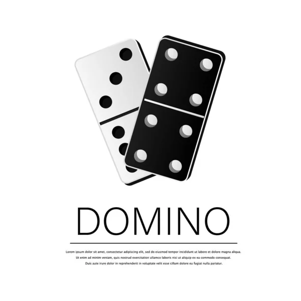 Set completo vettoriale creativo domino isolato su sfondo bianco. Disegno artistico delle ossa del domino. Concetto astratto per elemento grafico del gioco. Concetto astratto. Illusione vettoriale . — Vettoriale Stock