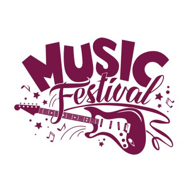 Rock müzik festivali harfleri için vektör posteri