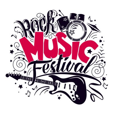 Rock müzik festivali harfleri için vektör posteri