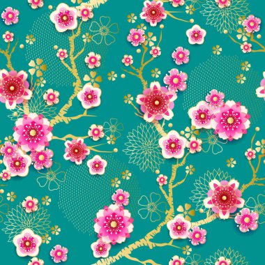 Kusursuz çiçek desenli, erik çiçekli, Çin usulü.