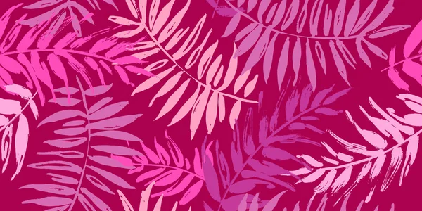 Seamless tropical pattern with palm leaves — Stock Vector