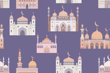 Tatil geçmişi için dekoratif camilerle kusursuz desen