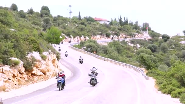 Antalya Turquía Mayo 2017 Convoyes Automóviles Harley Davidson Carretera Nombre — Vídeo de stock