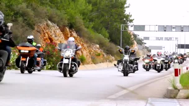 Antalya Turchia Maggio 2017 Antalya Convogli Motore Harley Davidson Viaggio — Video Stock