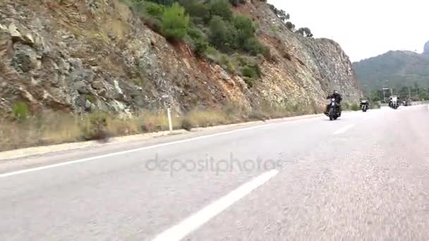 Antalya Turquia Maio 2017 Antalya Caravanas Motoras Harley Davidson Estrada — Vídeo de Stock