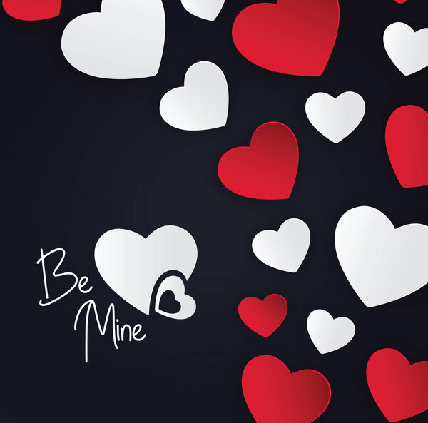 Valentines day. Red hearts