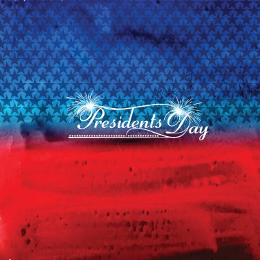 Başkanlar Günü poster mavi zemin üzerine şapka ile