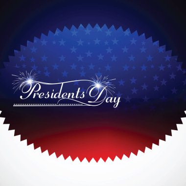 Başkanlar Günü poster mavi zemin üzerine şapka ile