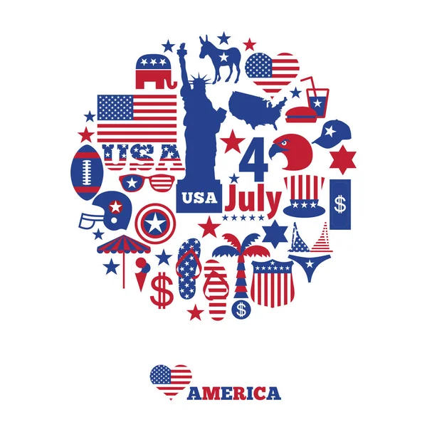 Happy Labor Day & Fourth of July Vector — Stock Photo, Image