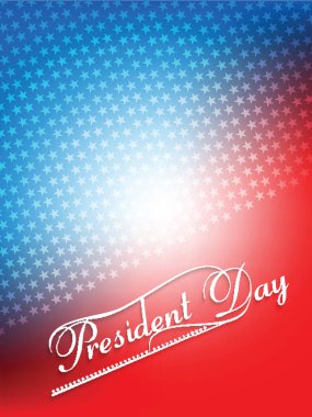 Başkanlar Günü poster mavi zemin üzerine şapka ile