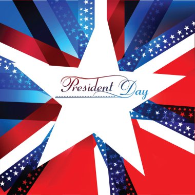 Başkanlar Günü poster mavi zemin üzerine şapka ile