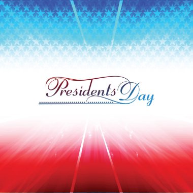 Başkanlar Günü poster mavi zemin üzerine şapka ile