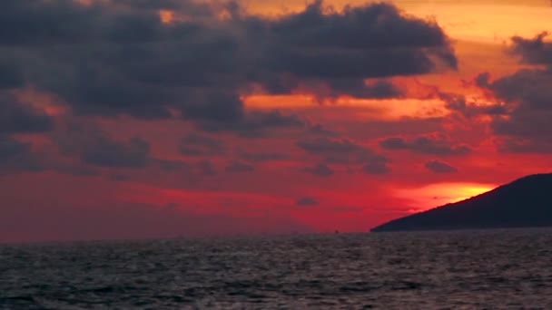 Playa Mediterránea Sunset Asia — Vídeos de Stock