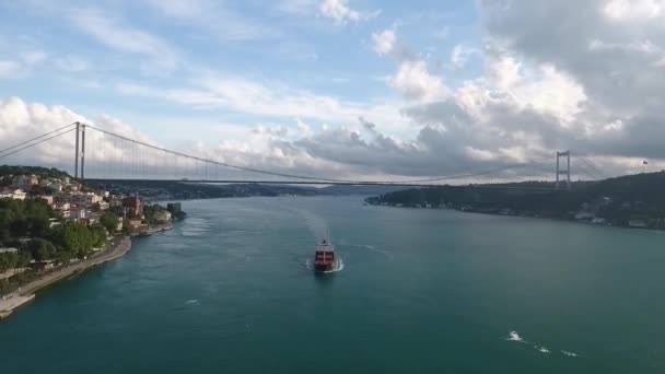 Bosphorus Istanbul Groot Schip — Stockvideo
