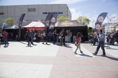 Harley Davidson 'a binerken mutlu sürücü