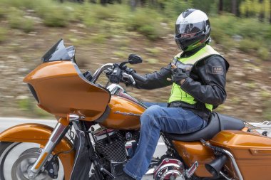 Harley Davidson 'a binerken mutlu sürücü