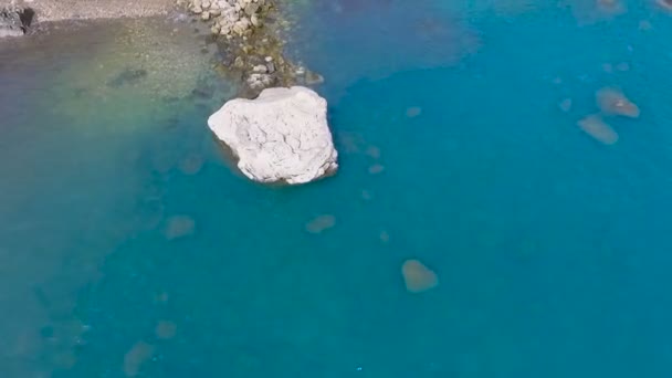 Aerial View Mediterrán Tengerpart — Stock videók