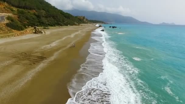 Vista Aérea Praia Mediterrâneo — Vídeo de Stock