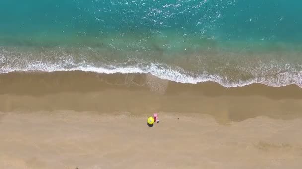 Aerial View Mediterranean Beach — Stock Video