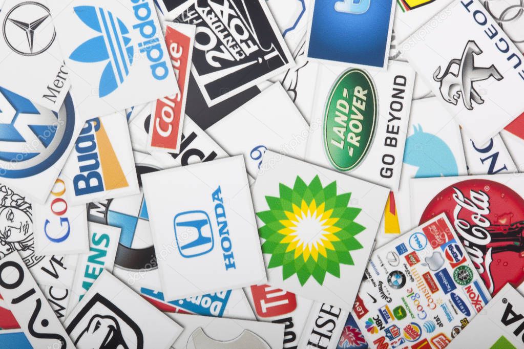 Editorial animation: Seamlessly loopable animation of a compilation of major US retail chains.All logos and trademarks remain property of their respective owners.