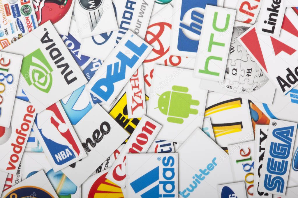 Editorial animation: Seamlessly loopable animation of a compilation of major US retail chains.All logos and trademarks remain property of their respective owners.