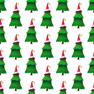 Noel ağaçlarıyla kusursuz desen.