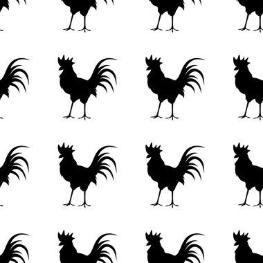 Horoz beyaz arka planda siyah siluet.