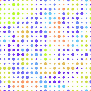 Beyaz bir arka plan üzerinde renkli noktalar ile sorunsuz arka plan.