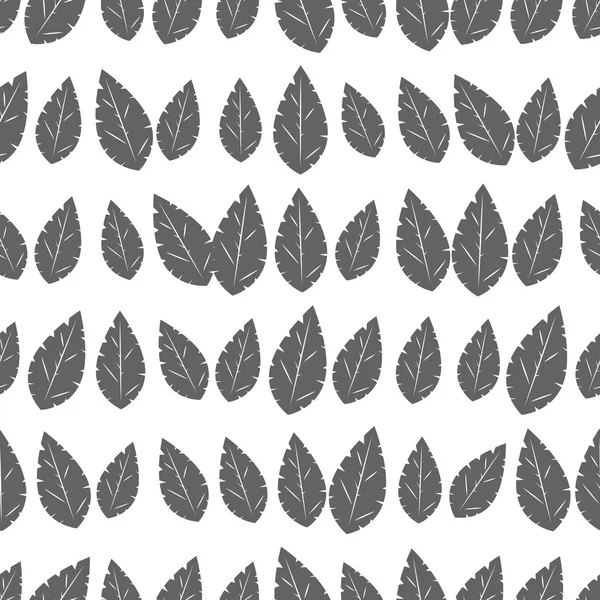 Modello senza cuciture di foglie su uno sfondo bianco. — Vettoriale Stock