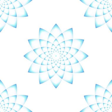 Mavi çiçekli, soyut, pürüzsüz desen.