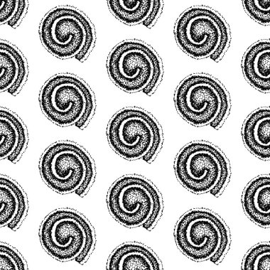 Nokta ve beyaz bir arka plan tarihinde spiral seamless modeli.