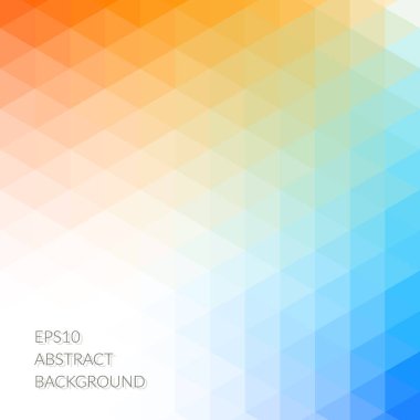 Turuncu ve açık mavi üçgen soyut desen.