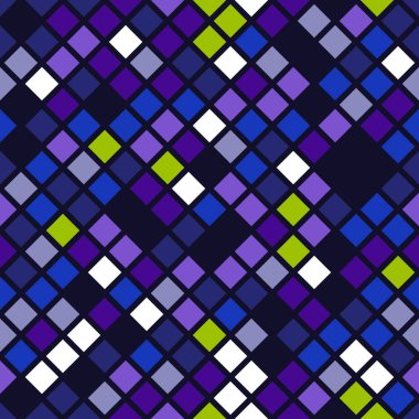 Dikişsiz desen kareler lavanta üzerinde farklı tonlarında bir