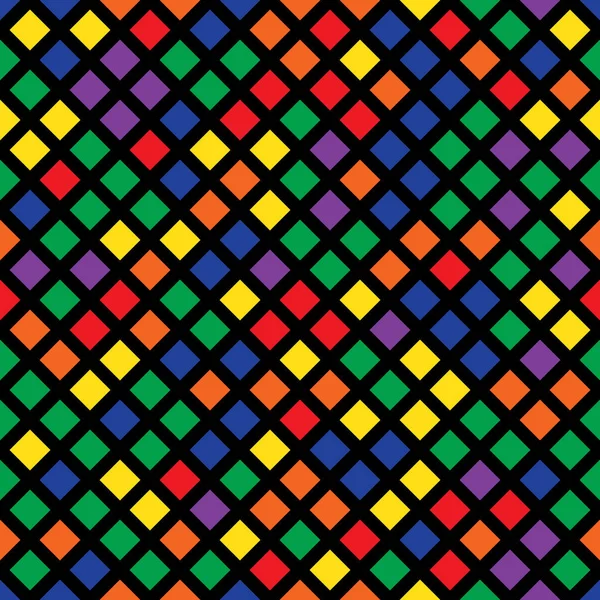 Neşeli seamless modeli üzerinde siyah bir backgrou renkli kareler