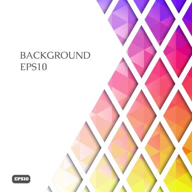 Üçgen bir arka plan üzerinde parlak geometrik desen.