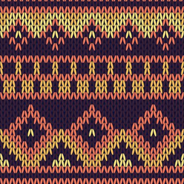 Sıcak tonları Dikişsiz örgü desen.