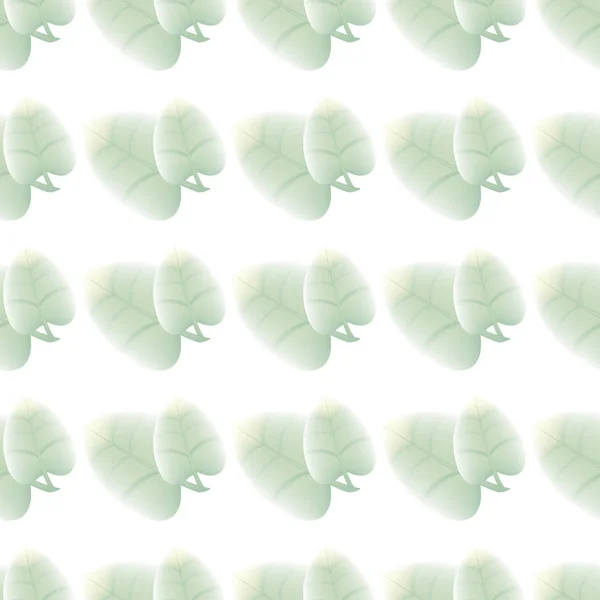 Nahtloses Muster mit zarten Blättern auf weißem Hintergrund. — Stockvektor