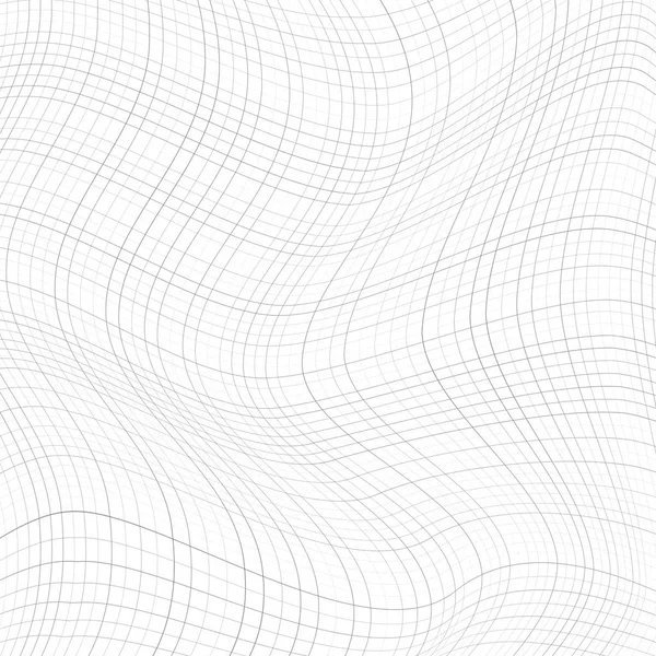 Викривлена сітка з набору ліній на білому тлі . — стоковий вектор