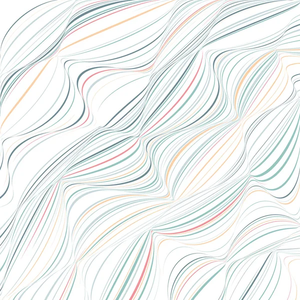 Абстрактный рисунок многоцветных деформированных линий на белой спине — стоковый вектор