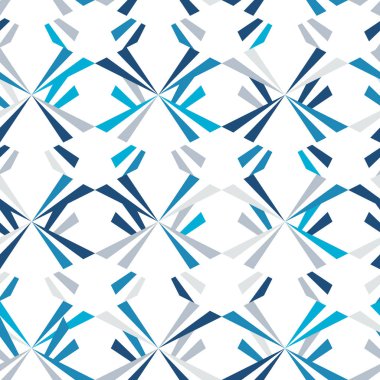 Dikişsiz orijinal desen beyaz zemin üzerine mavi üçgen