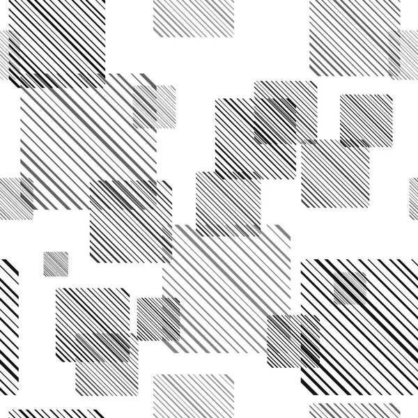 線と四角形のセットの抽象的なシームレス パターン. — ストックベクタ