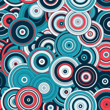 Parlak daireler kümesiyle soyut seamless modeli.